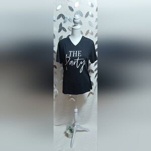 Bella Canvas Black T-Shirt with The Party Logo Size: M
